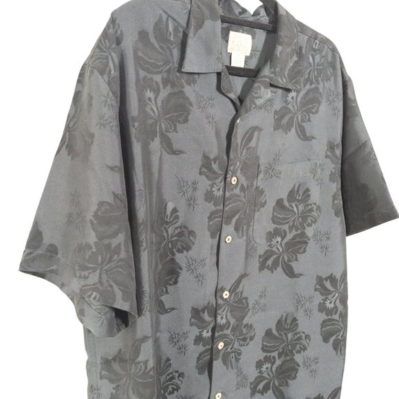 Jos A Bank Black Hawaiian Print Short Sleeve Button Down Modal Blend SZ XL - Picture 4 of 9